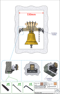 Cloche  Tradition  style "lancé" personnalisable (maison,chapelle)