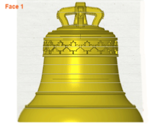 Bronze bell with maple leaf frieze theme