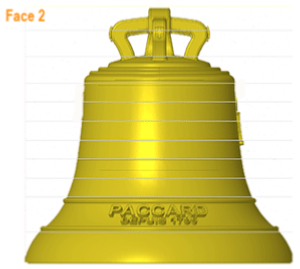 Bronze bell object of an original personalized gift for Christmas.