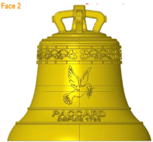 Decoration of a bronze bell for an original gift for a baptism