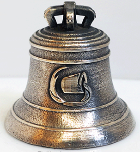 Bronze bell object of an original personalized gift for a birthday